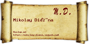 Mikolay Diána névjegykártya