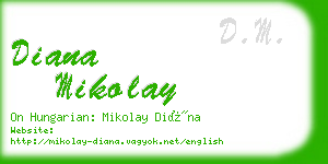 diana mikolay business card